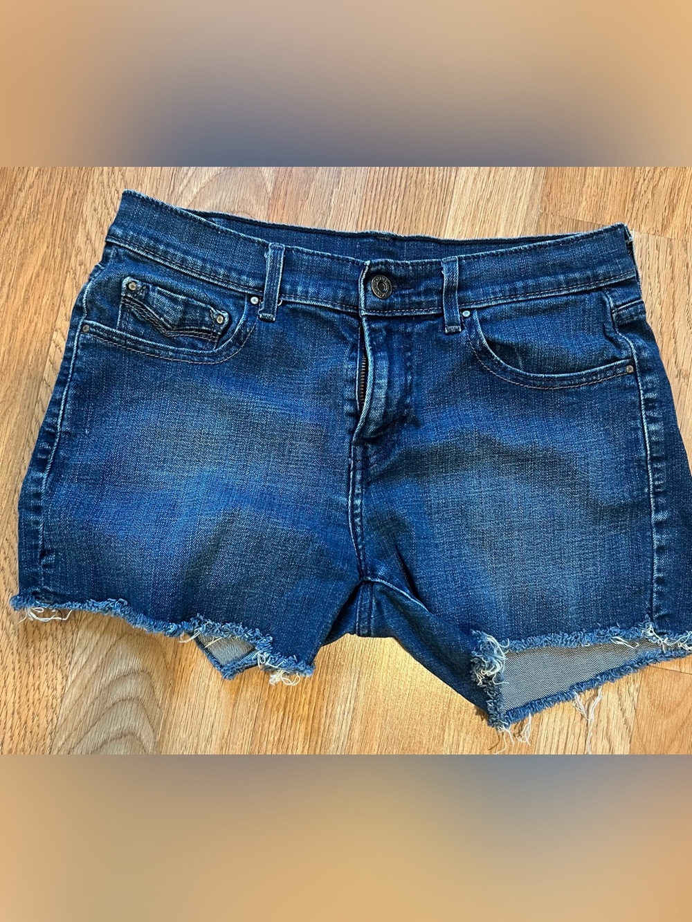 Levi’s Women's Dark Blue Denim Cutoff Shorts